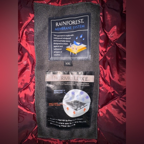 Rainforest men's Thermoluxe membrane weatherproof coat. Size XXL EUC - Picture 10 of 16